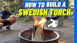 HOW TO BUILD A SWEDISH TORCH  The longest burning & most effective campfire