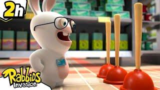 What are the Rabbids looking for?  RABBIDS INVASION  2H New compilation  Cartoon for Kids