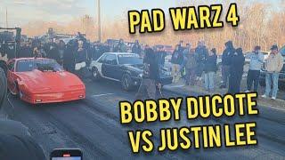 Pad Warz 4.0 Bobby Ducote VS Justin Lee Drag Racing Real Street Outlaws at da pad new years