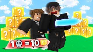 1 KILL = 10 LUCKY BLOCKS.. Roblox Bedwars