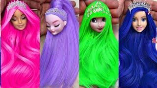 Barbie Doll Makeover Transformation  DIY Miniature Ideas for Barbie  Wig Dress Faceup and More