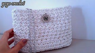 كروشية شنطة  حقيبة بتصميم أنيق مميز سهلة للمبتدئين  بخيط المكرمية crochet_bags
