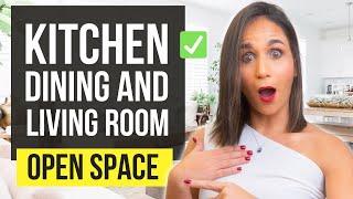 TOP 12 Living room + Dining room + Kitchen Interior Design Ideas  Open Space Home Decor
