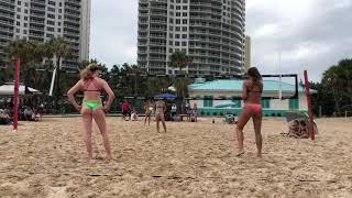 meghan murray 2022 EEVB 16’s singer island- finals game- blue top white flower bottoms