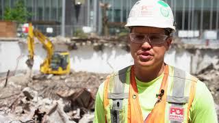 Watch Now - Building demolition x2 on Charles St in busy downtown Toronto.