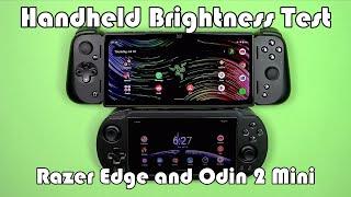 Testing handheld screen brightness part 4 - Razer Edge Odin 2 Mini results for 16 handhelds