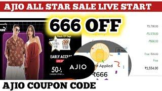 ajio all star sale Live start  ajio coupon code  666 off new code