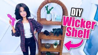 DIY Wicker Shelf made out of cardboard for your Dollhouse - Barbie furniture 16 scale