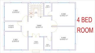 HOUSE PLAN DESIGN  EP 303  1080 SQUARE FEET 4 BEDROOMS VILLAGE  HOUSE PLAN  LAYOUT PLAN