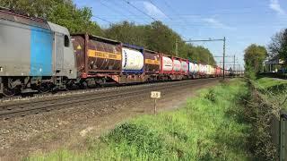 186 105 KRE With Container Train  Tank Containers at Blerick the Netherlands May 3-2023 