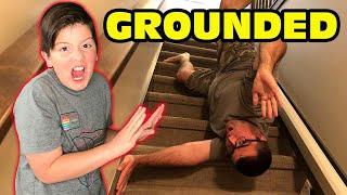 Kid Pushed His Dad Down The Stairs During Temper Tantrum - FALLING Down The Stairs Original
