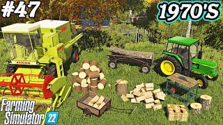 1970S. Realistic FIREWOOD production. HARVEST sorghum. Farming simulator 22. FS 22. Timelapse. Ep47