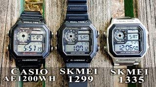 Casio AE-1200WH Royale vs Skmei 1299 1335 comparison and review #196 #skmei #casio  #gedmislaguna