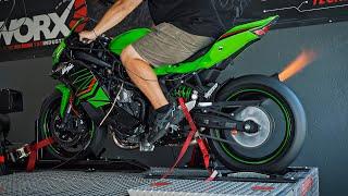 Kawasaki ZX4RR Full Exhaust Dyno HP Comparison Graves Akrapovic M4