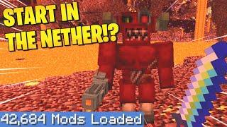 Minecraft Largest Modpack But I Start in the Nether