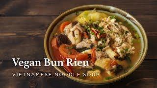 ASMR  Vegan Bun Rieu Vietnamese Noodle Soup  Bún Riêu Thuần Chay