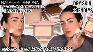 NEW NATASHA DENONA HY-GLAM POWDER FOUNDATION TESTED BOTH WAYS *Dry Skin Review* + 9 Hour Wear Test