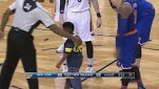 Kid Runs Onto Court To Hug Carmelo Anthony  NBA Respect Moment