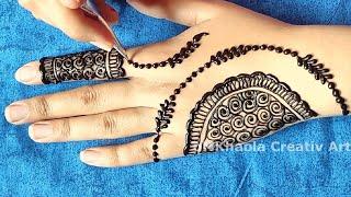 Easy Arabic Henna Design - Beautiful Mehndi Design For Eid - نقش حناء سهل للاعراس