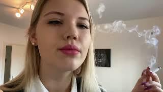 Blonde German girl smoking 8