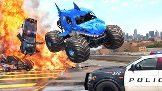 MONSTER TRUCKS FURY ROAD │ Epic BeamNG.Drive Police Chase