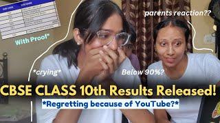 Reacting to my CBSE CLASS 10th Results *literally cried*   Revealing my Marks and PERCENTAGE 