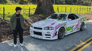 CRAZY LIVERY FOR THE R34 SKYLINE Strawberry Kiwi Flames