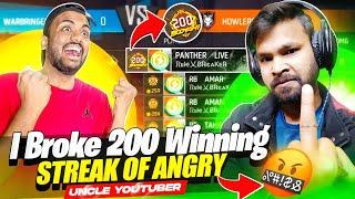 I Break 200 Winning Streak Of Angry Uncle Youtuber he Broke his Pc