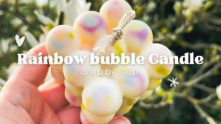 Tutorial Rainbow  Bubble Candle  podcast style  Make unique decorative candles with me