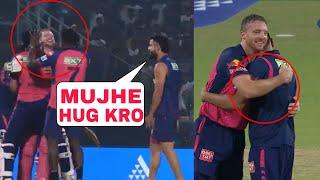 Emotional Riyan Parag come And Hug Jos buttler after He Hit century And RR win match against KKR
