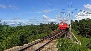 Railway  Banten Ekspres Train Passing Cisedane Bridge
