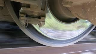 Close GoPro footage of Siemens Desiro wheel