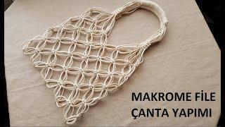 MAKROME FİLE ÇANTA YAPIMI  MACRAME NET BAG