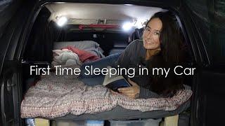 Car Camping  My First Time Sleeping in my Land Rover Freelander Conversion