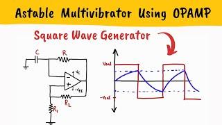 ASTABLE MULTIVIBRATOR using Opamp  Working of astable multivibrator using Opamp