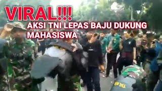 Viral Aksi TNI Buka Baju Dukung Mahasiswa