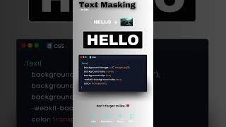 Text Masking in css #css #webdesign #html #webdevelopment