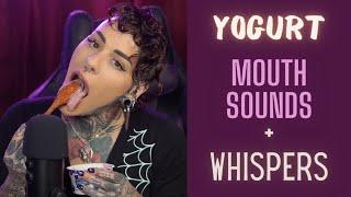 ASMR Yogurt Eating Mouth Sound and Whispers