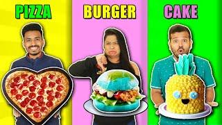 Pizza Vs Burger Vs Cake DECORATION Challenge  Hungry Birds