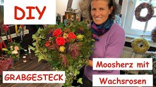 MOOSHERZ MIT WACHSROSEN einfach selbst gemacht- natürlich und haltbar DIY-Floristik-Anleitung