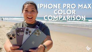 iPhone Pro Max Color Comparison  Natural Titanium v. Deep Purple v. Sierra Blue v. Pacific Blue