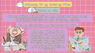  FILIPINO Ano ang Dalawang Uri ng Antas ng Wika?  #iQuestionPH