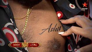 #Ashu peru tattoo veyinchukunna #Hari..Shock ichadu  #ComedyStars Sunday at 130 PM on #StarMaa