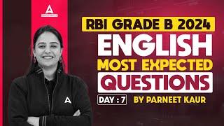 RBI Grade B 2024  English Most Expected Questions #7  English By Parneet Kaur