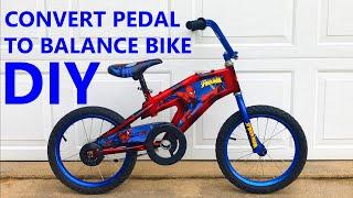 Easily Convert A Kids Pedal Bike To A Balance Strider Bike Simple Steps & Very Few Tools Needed