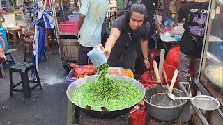 Traditional Ayam Penyet of Indonesia with Mashed Green Chili  Indonesian Street Food