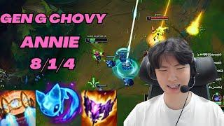 GEN G CHOVY PLAYS ANNIE VS AHRI MID KR CHALLENGER PATCH 13.12 League of Legends Full Gameplay