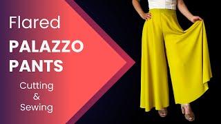 Flared Palazzo Pants Cutting and Sewing