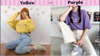 Pick One Yellow vs Purple Color Contrast fashionoutifts etc