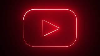 Motion Made Royalty Free YouTube logo Play icon red flickering neon lights Loop animated background